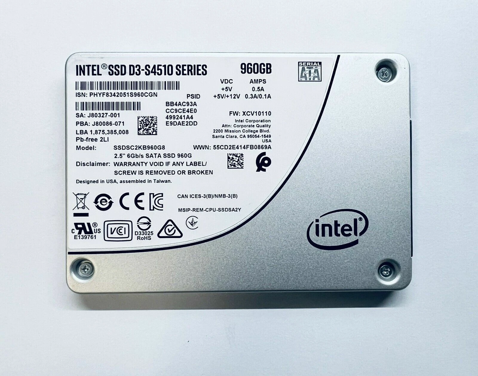 s-l1600 (22) Intel 960GB SED SATA Solid State Drive - Image 1